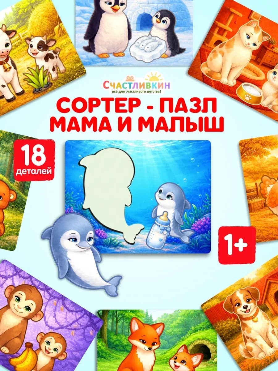 Развивающая игра сортер пазл для малышей