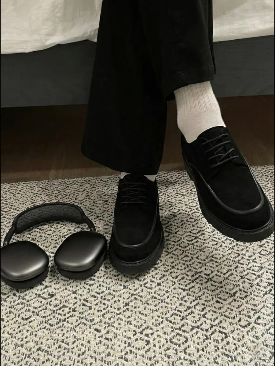 Туфли классические замшевые на высокой подошве y2k