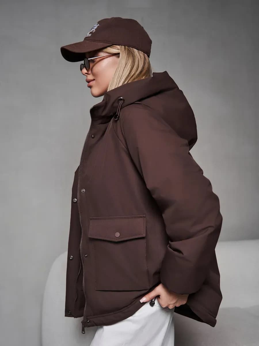 Куртка демисезонная с капюшоном оверсайз