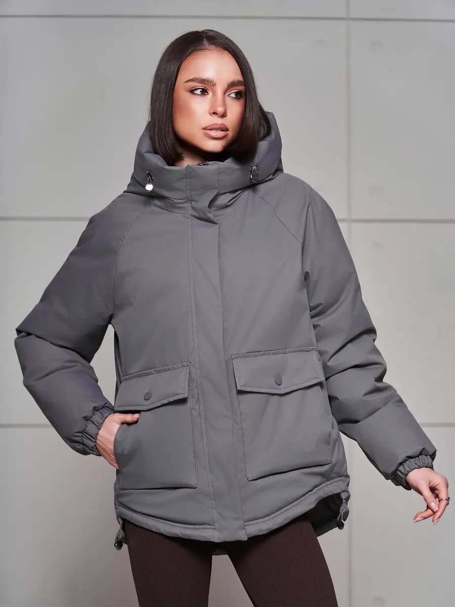 Куртка демисезонная с капюшоном оверсайз