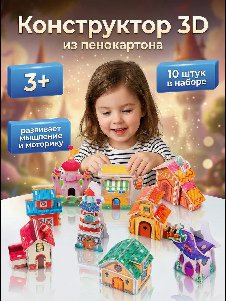 3D Конструктор 10 шт, мини подарки для детей