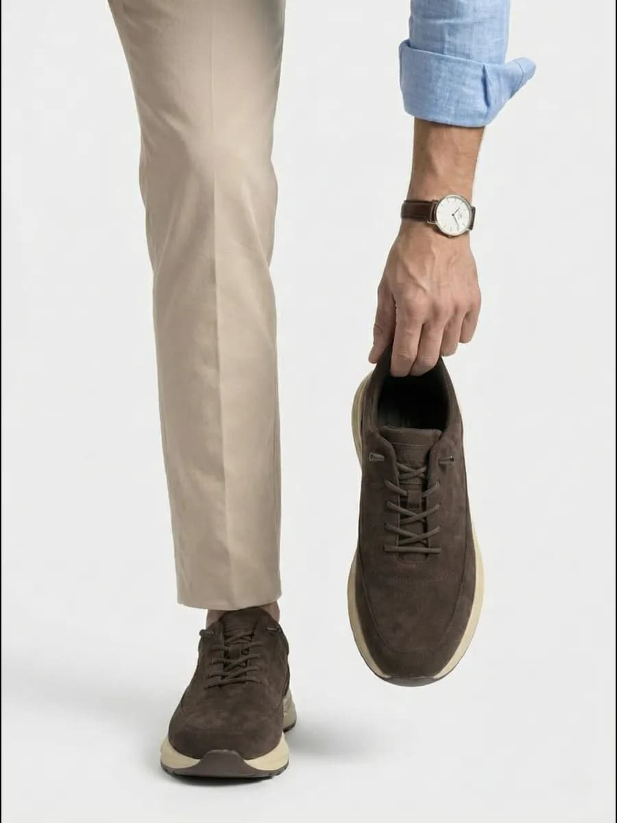 Кроссовки замшевые кеды на толстой подошве полуботинки