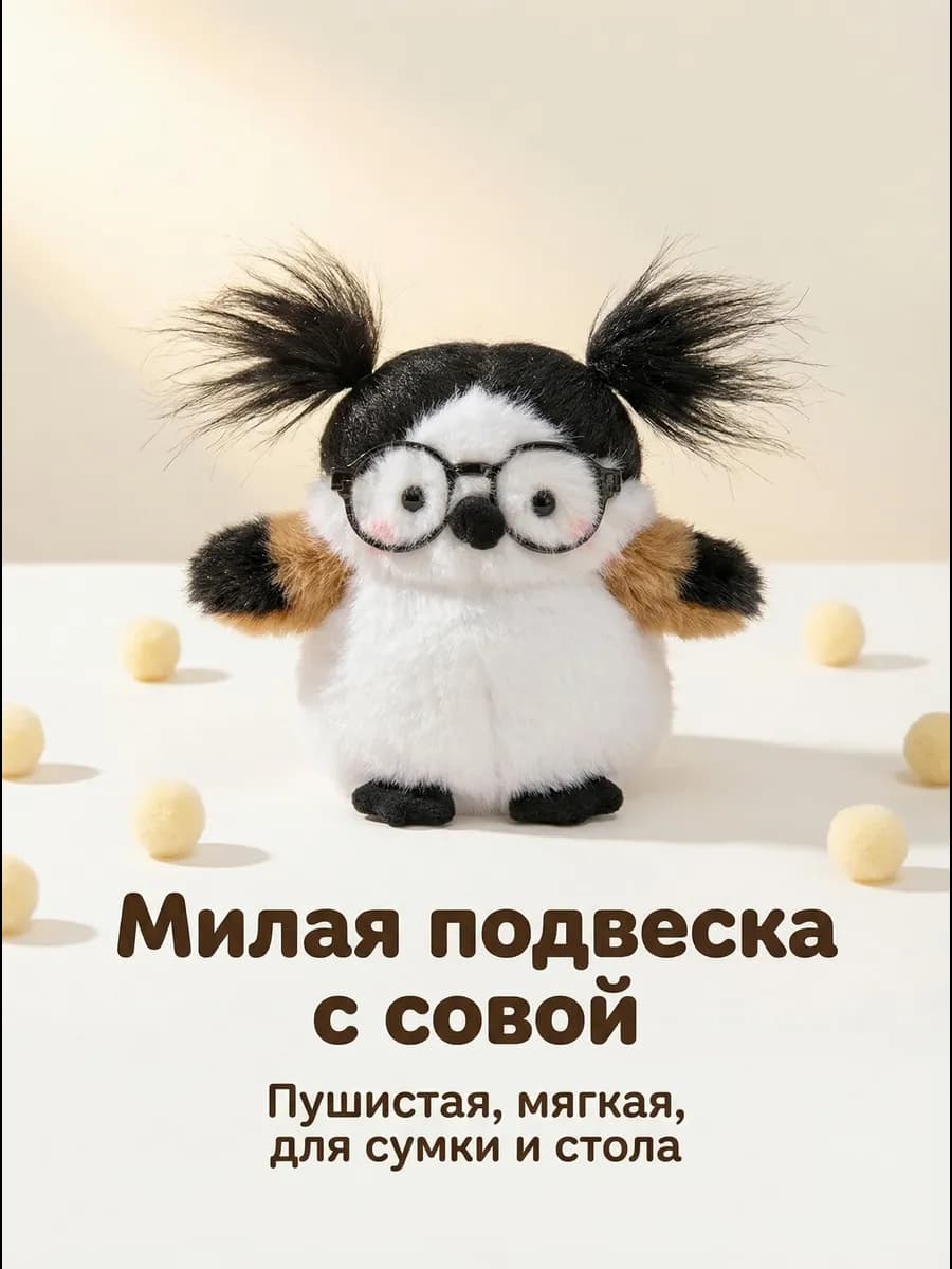 Мягкая игрушка Пингвин девочка 16 см