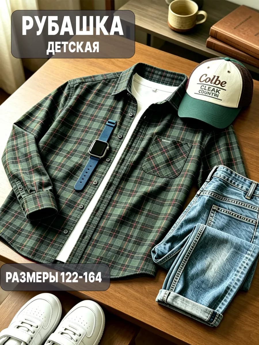 Рубашка в клетку для мальчика