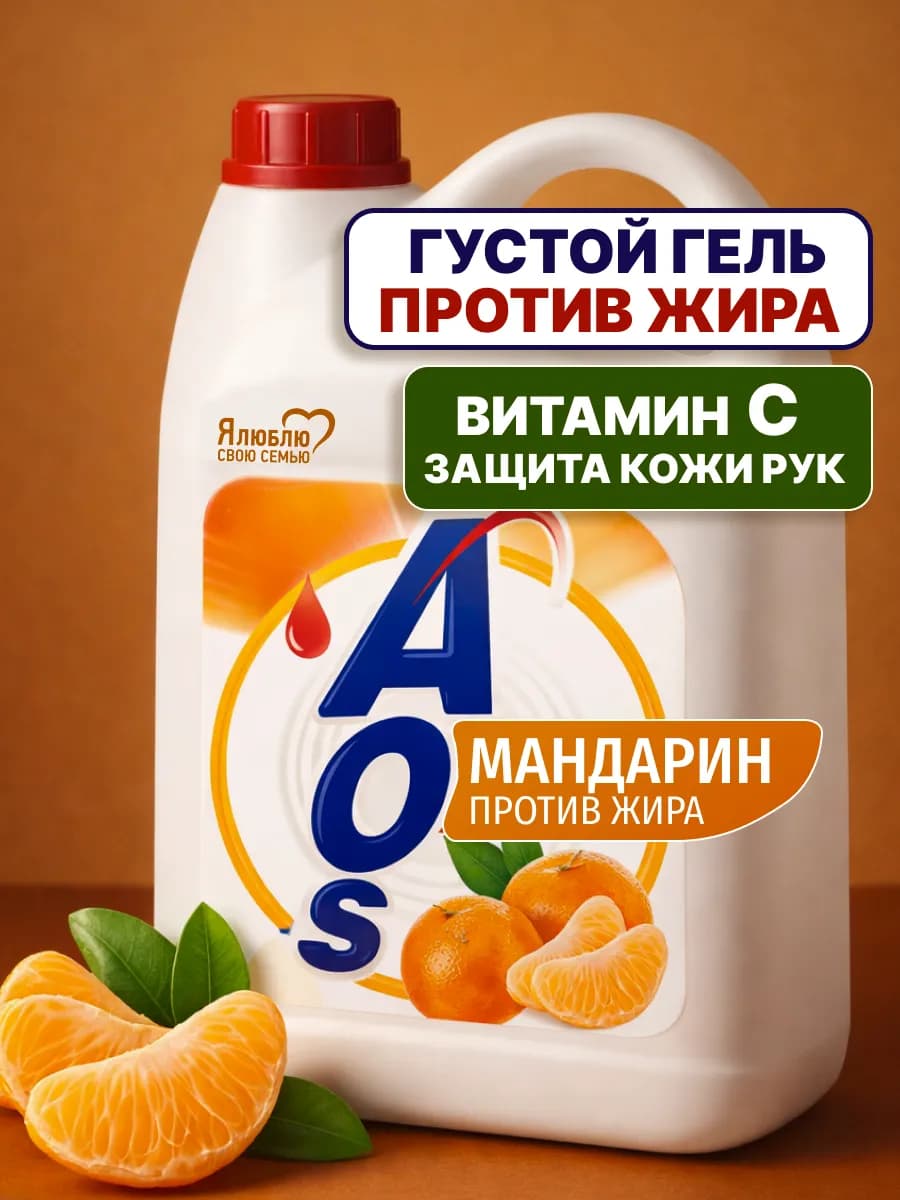 Средство для мытья посуды жидкое АОС Мандарин 4,8 кг