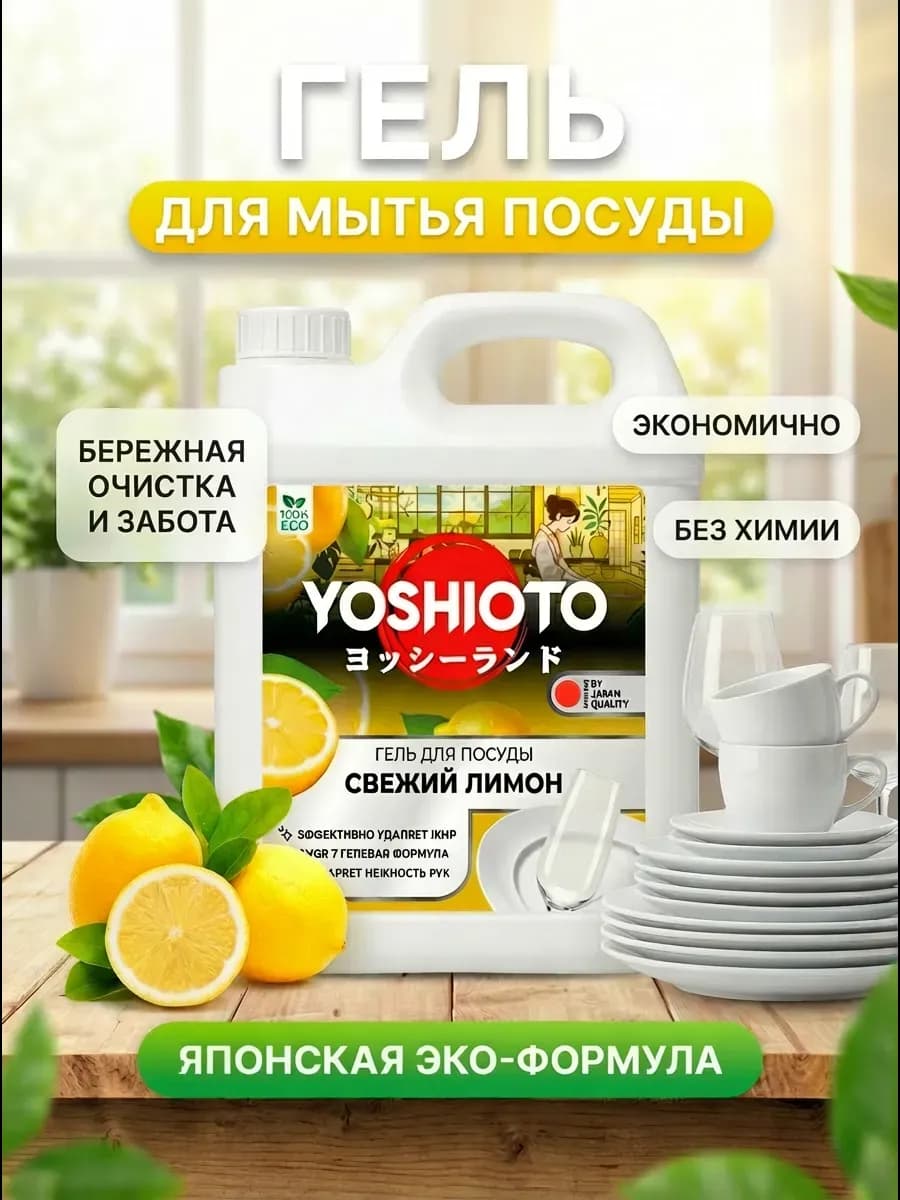 Средство для мытья посуды Свежий Лимон, 5 кг