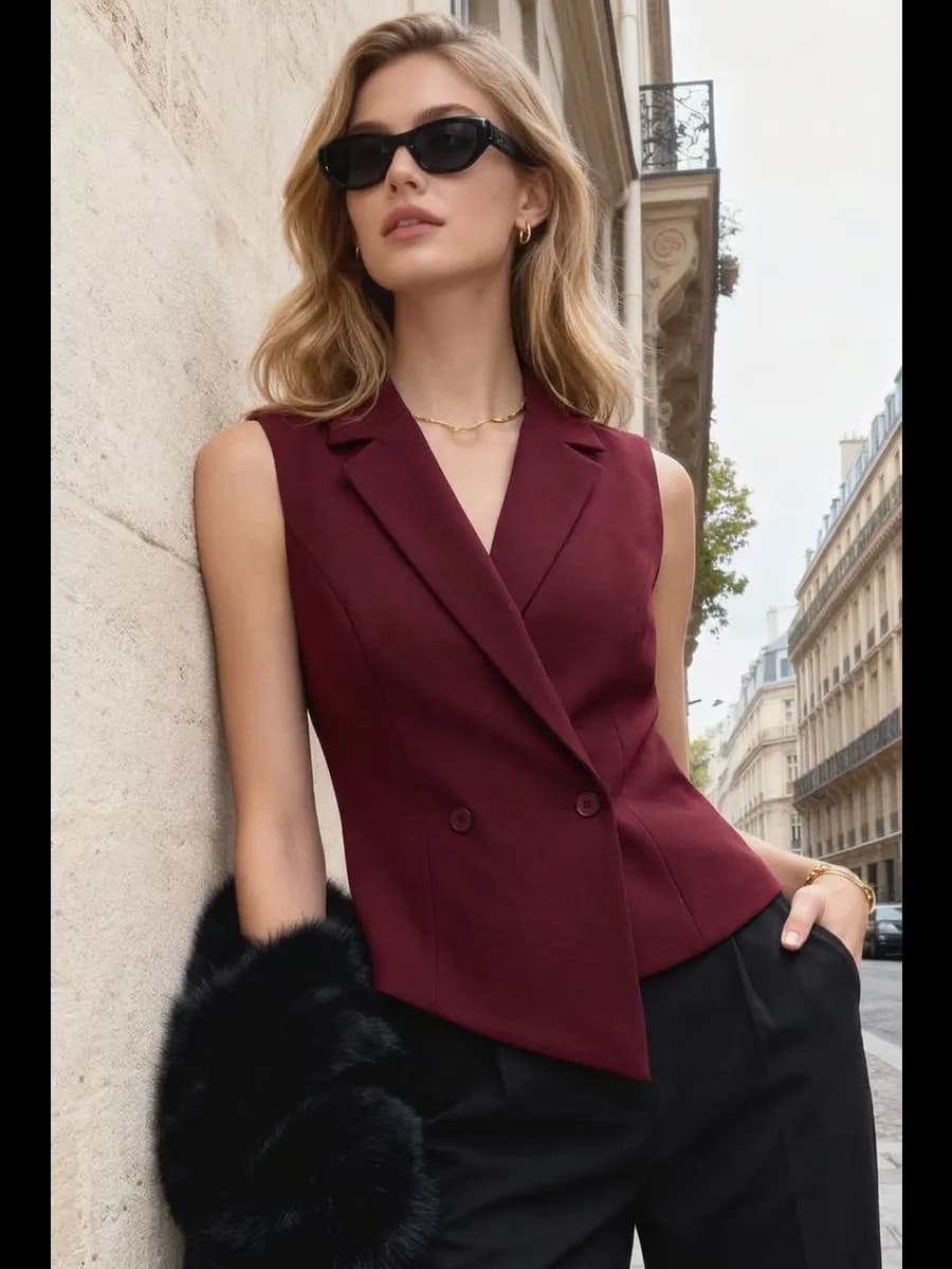 Жилет костюмный асимметричный