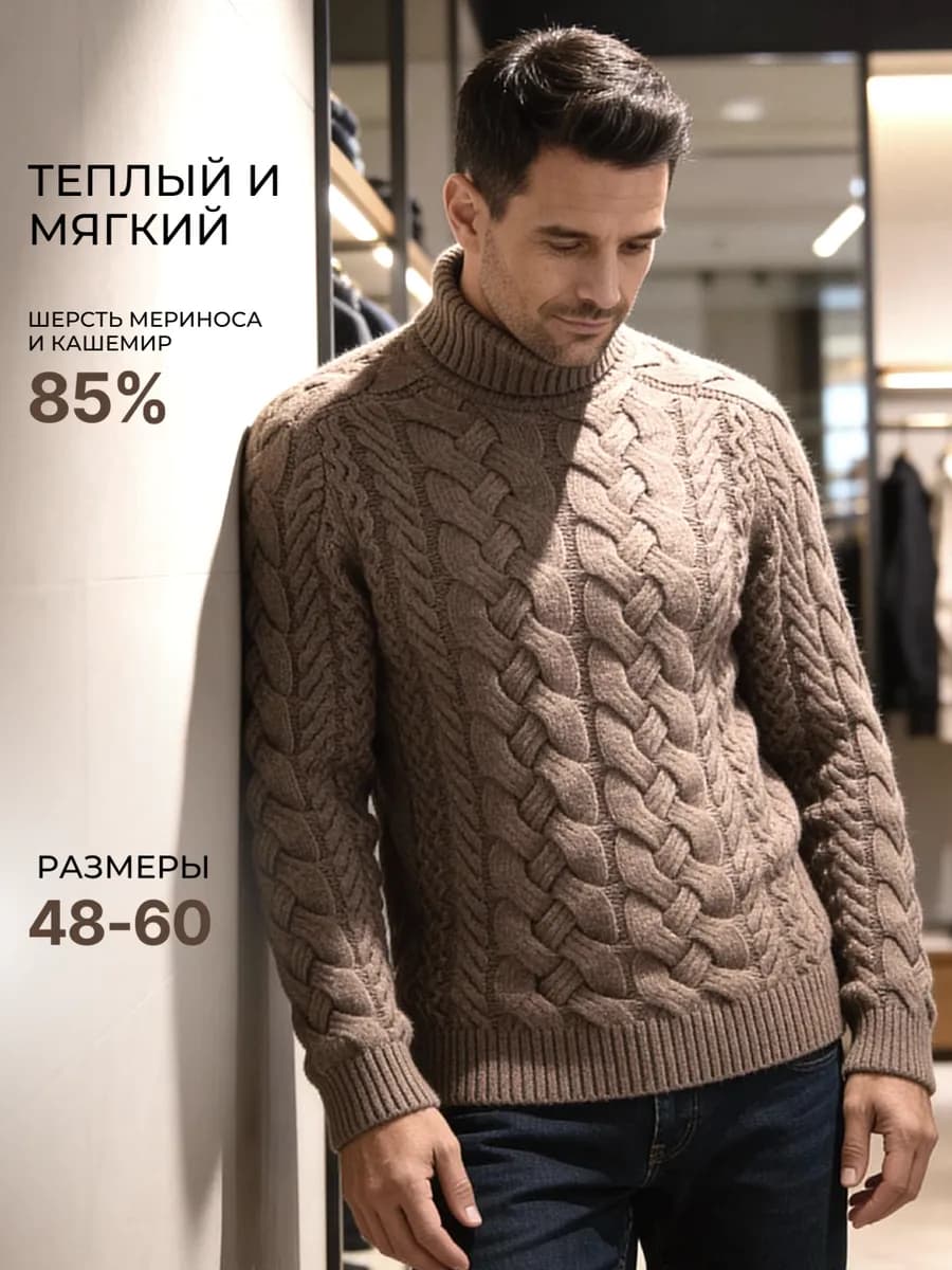 Шерстяной свитер с горлом