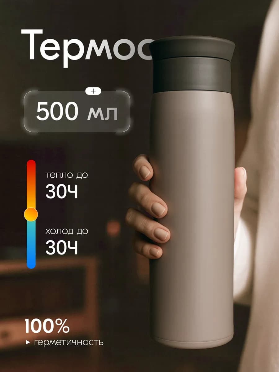 Термокружка для кофе и чая автомобильная 500 мл