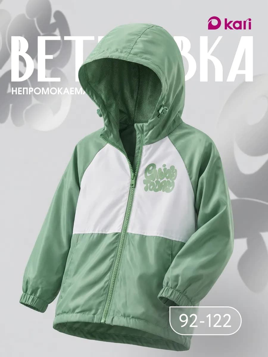Ветровка для мальчика мембрана на флисе с капюшоном