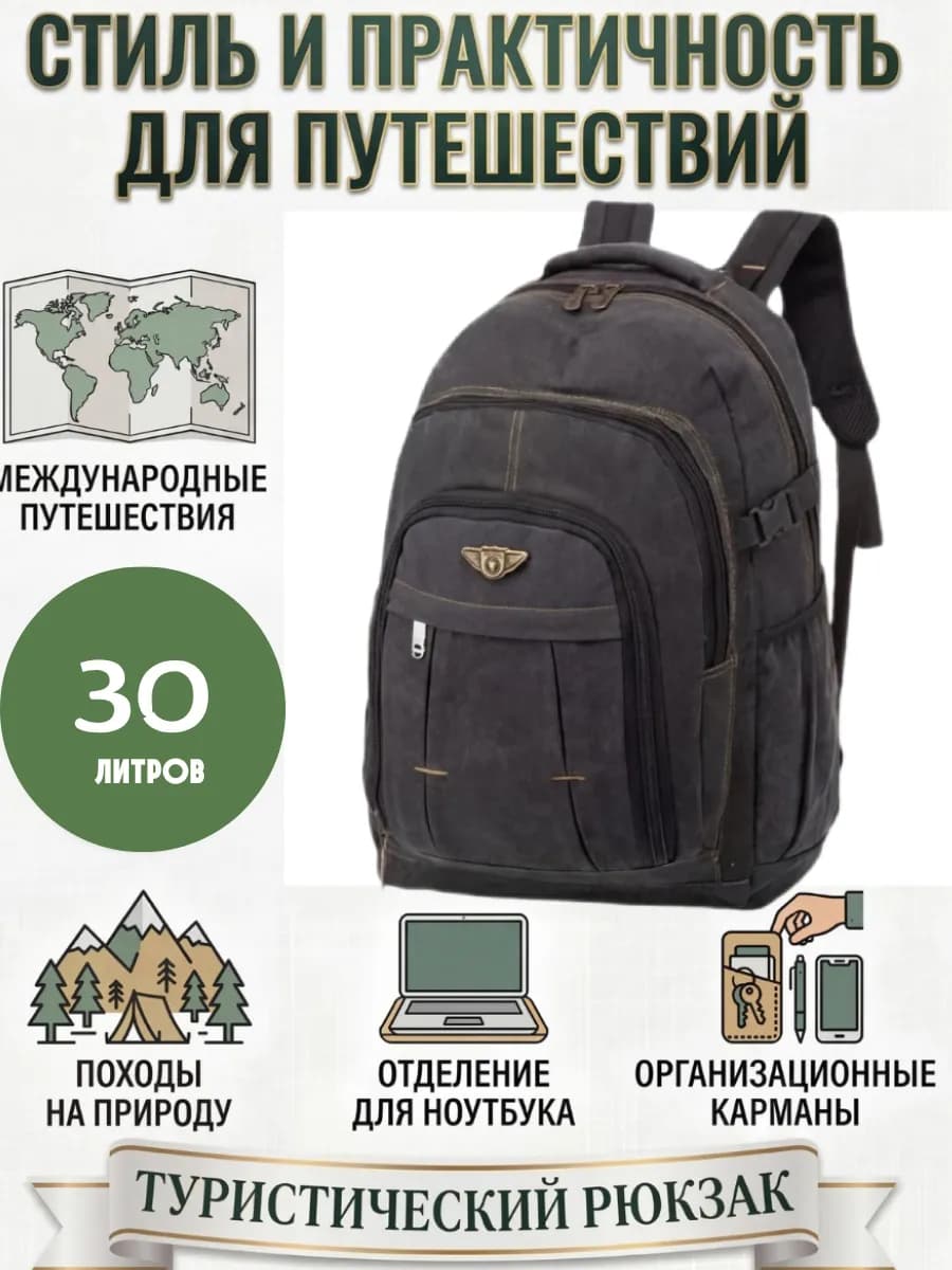 Рюкзак брезентовый городской походный