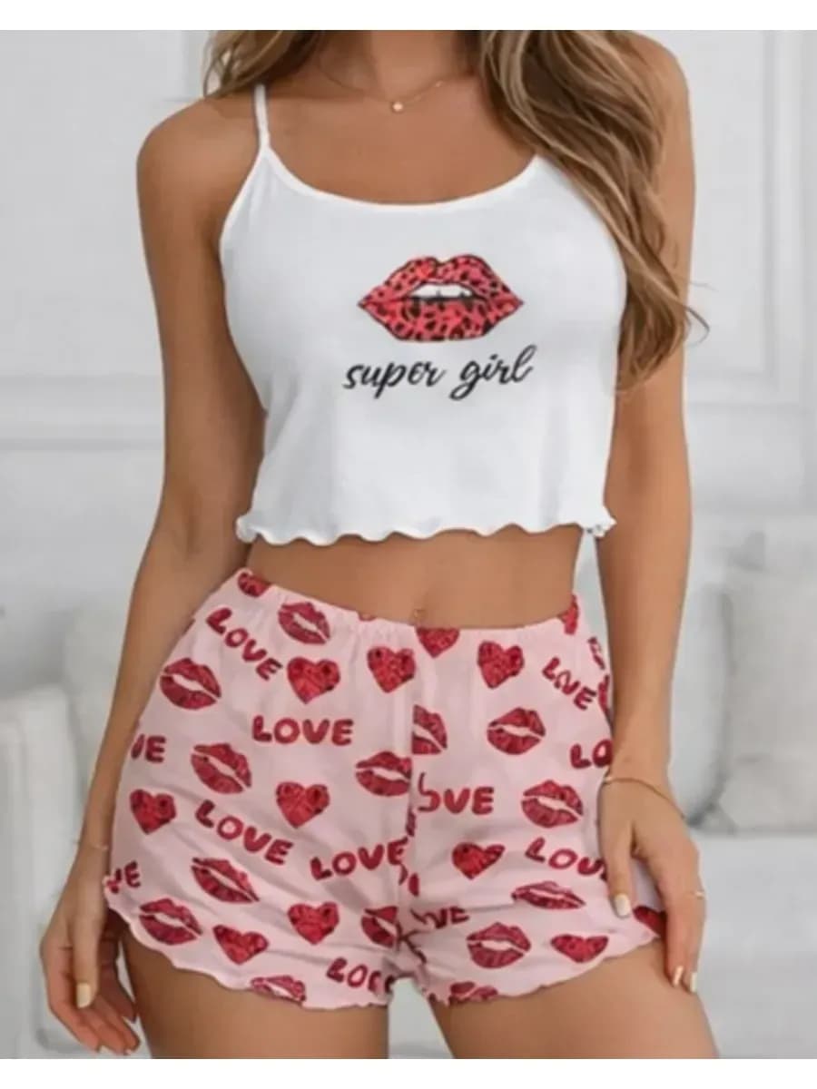 Пижама с принтом Love для сна и дома