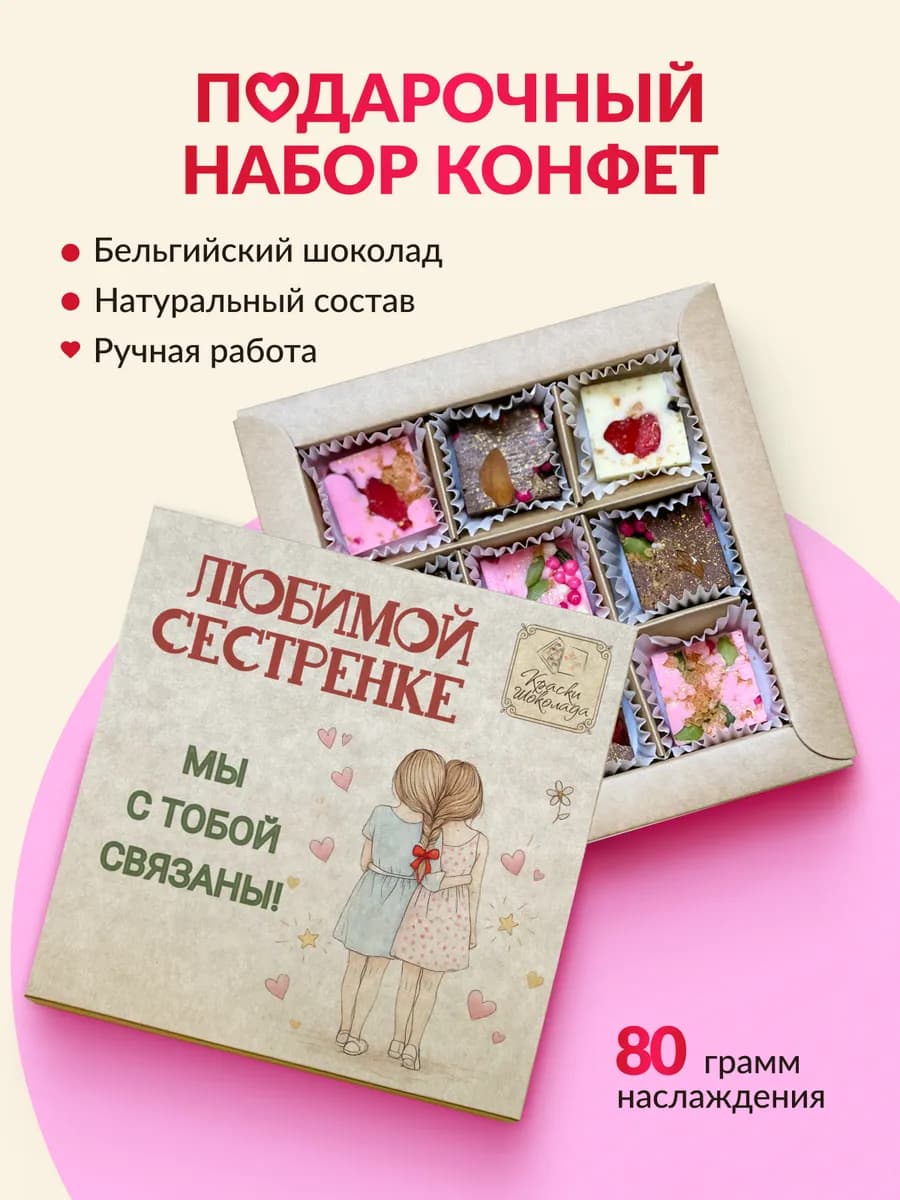 Подарочный набор сладостей Шоколадные конфеты Сестре