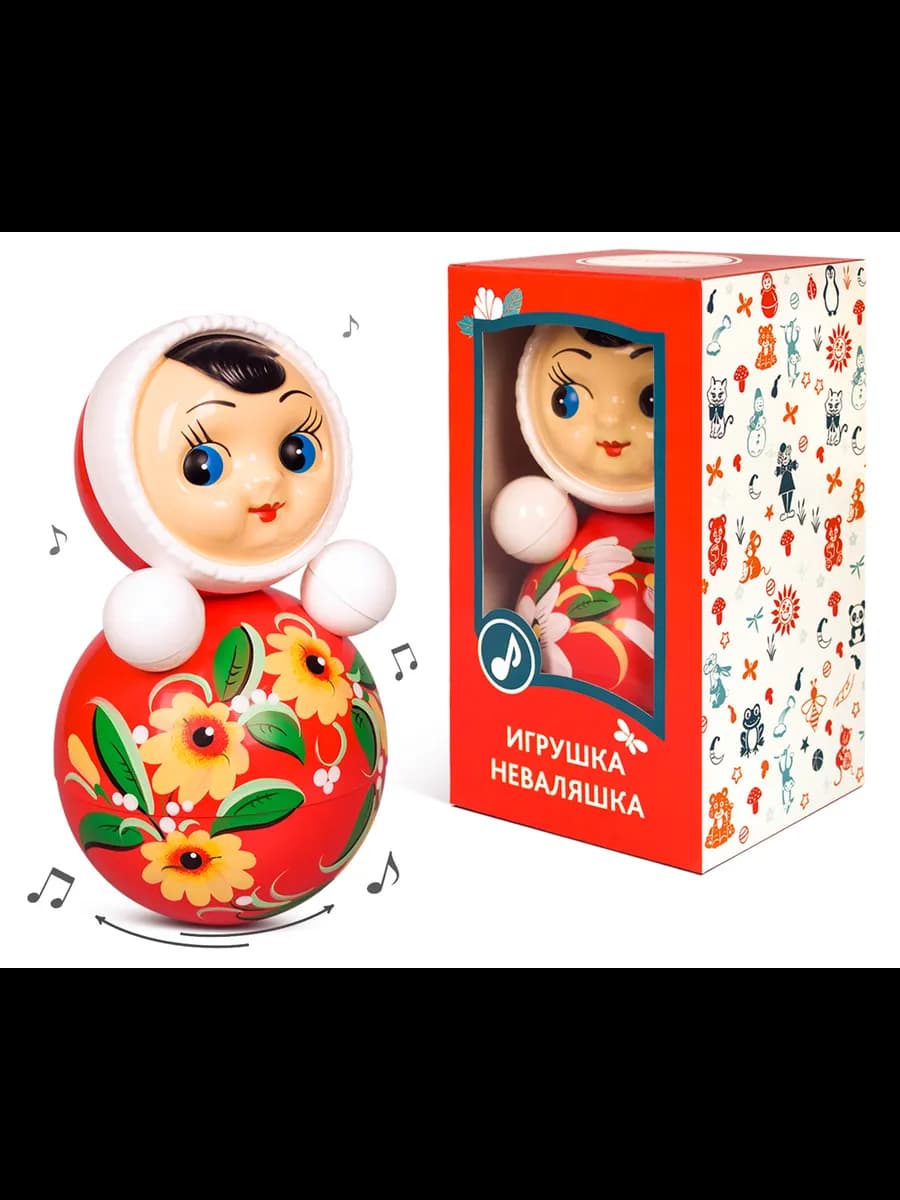 Игрушка-Неваляшка 22см расписная в художественной упаковке