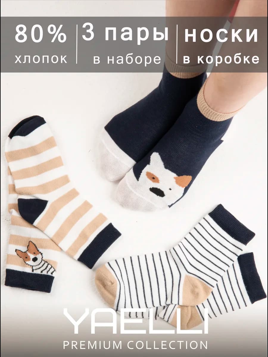 Носки детские для мальчика набор 3 пары