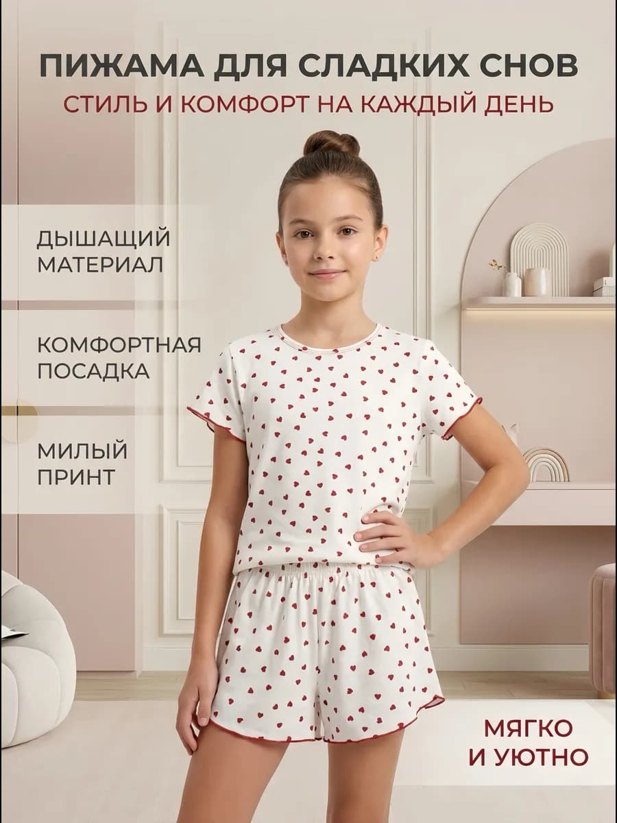 Пижама для девочки с шортами