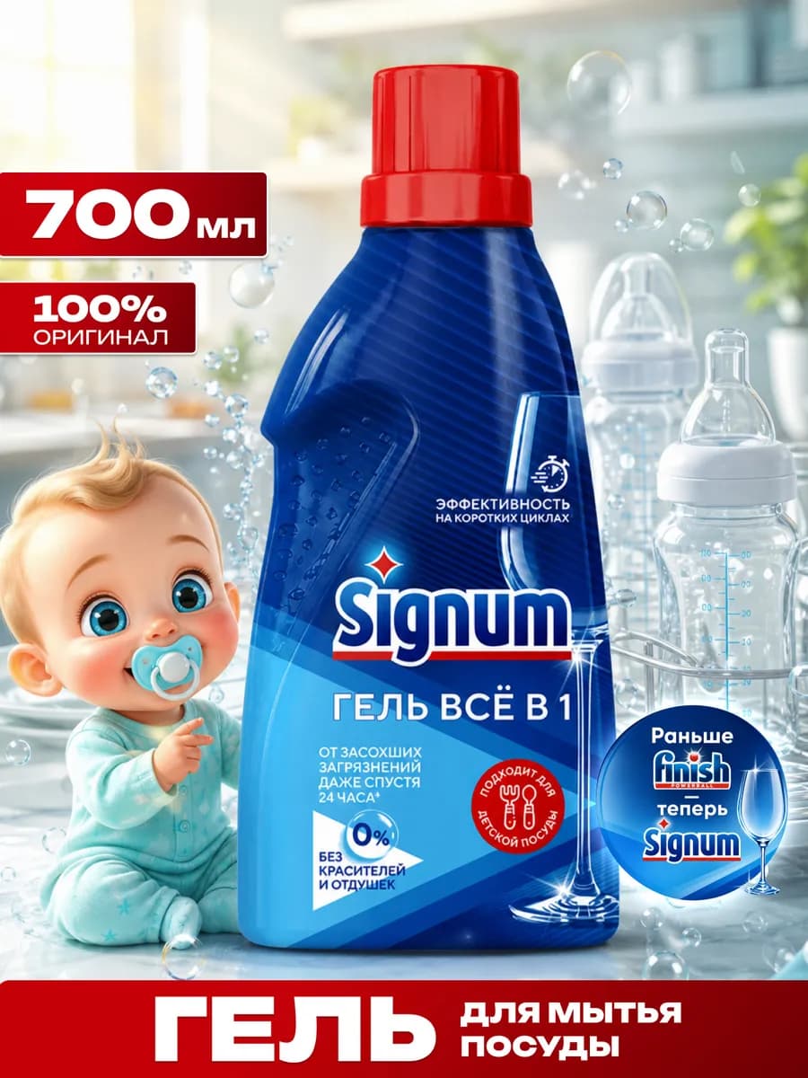 Гель для мытья посуды в посудомоечной машине "Signum" 700 мл