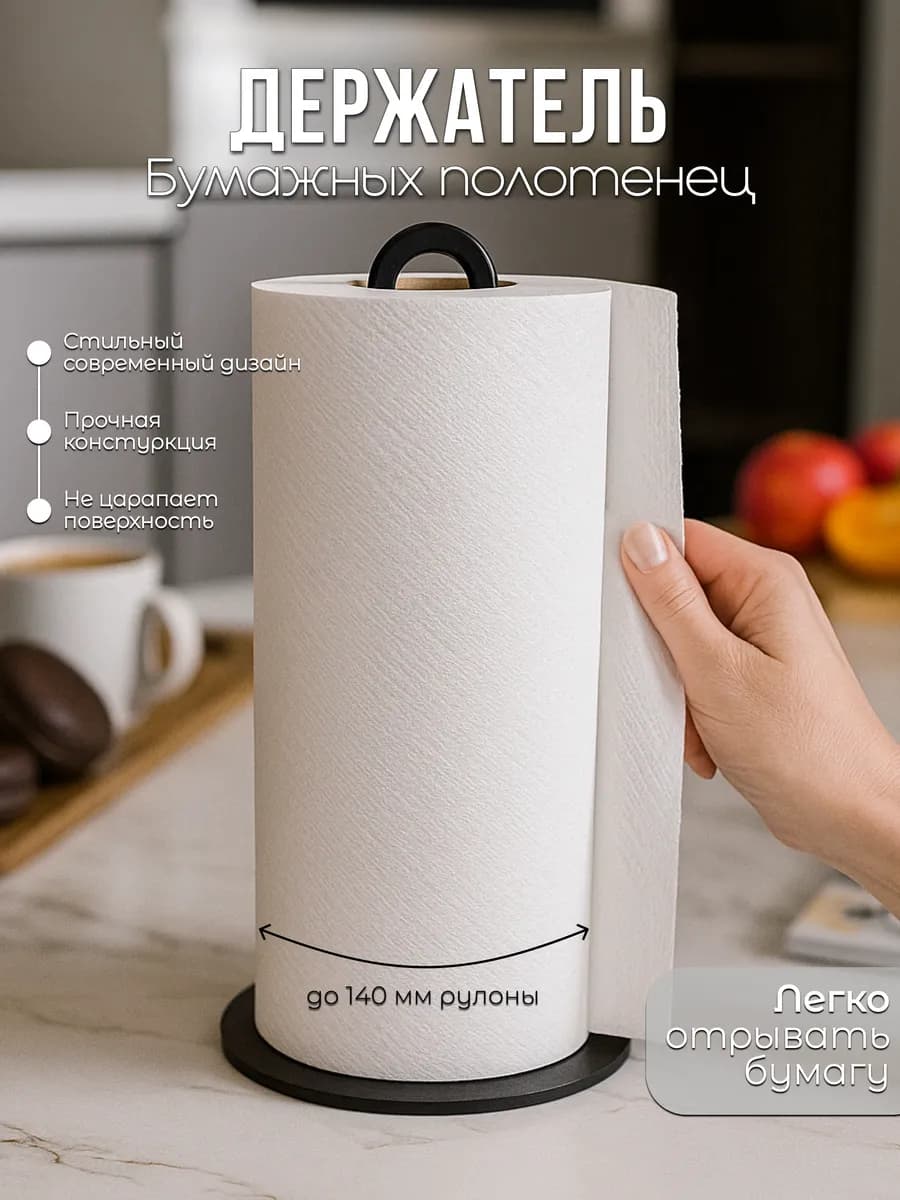 Держатель для бумажных полотенец Черный