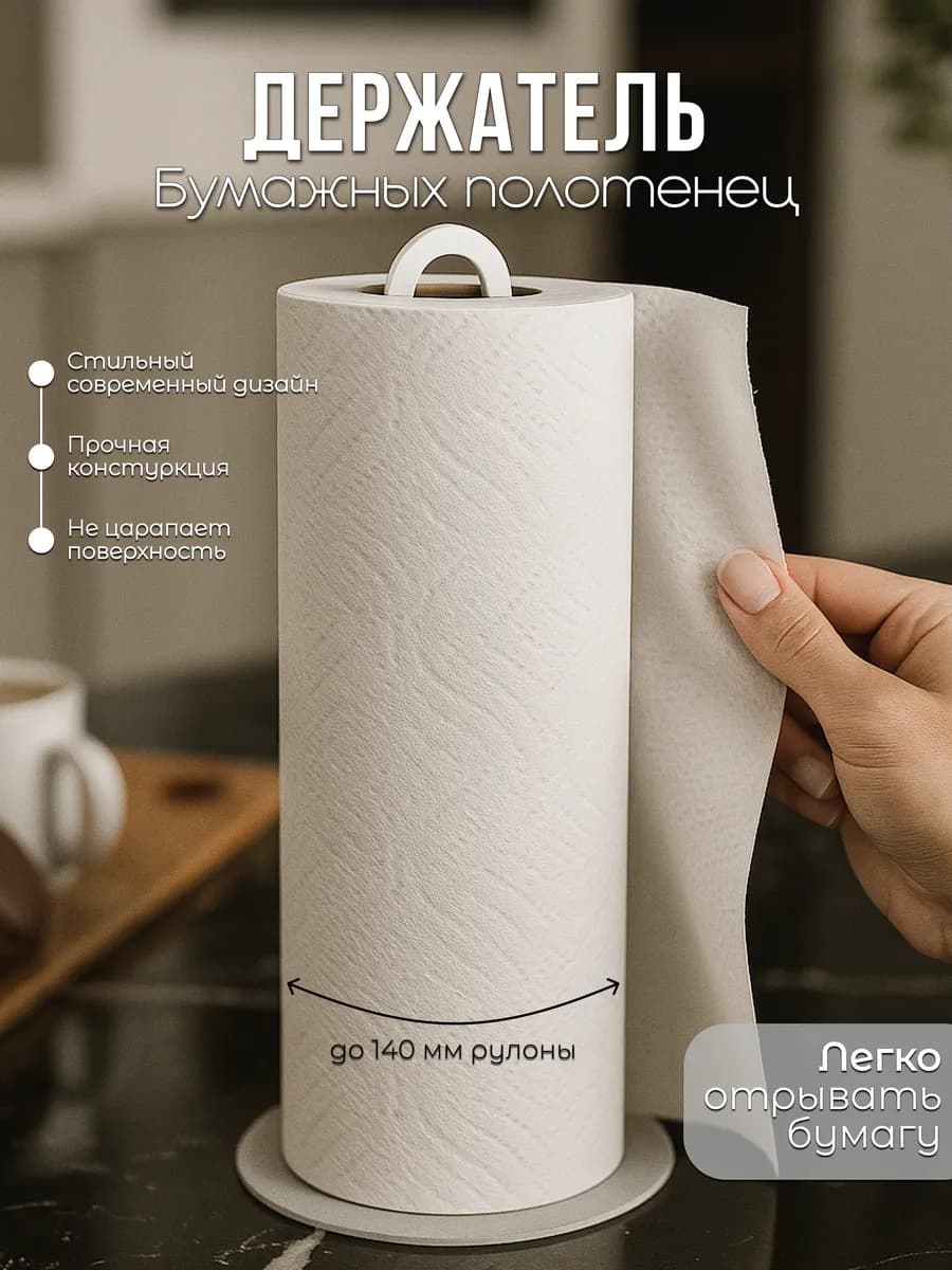 Держатель для бумажных полотенец Белый