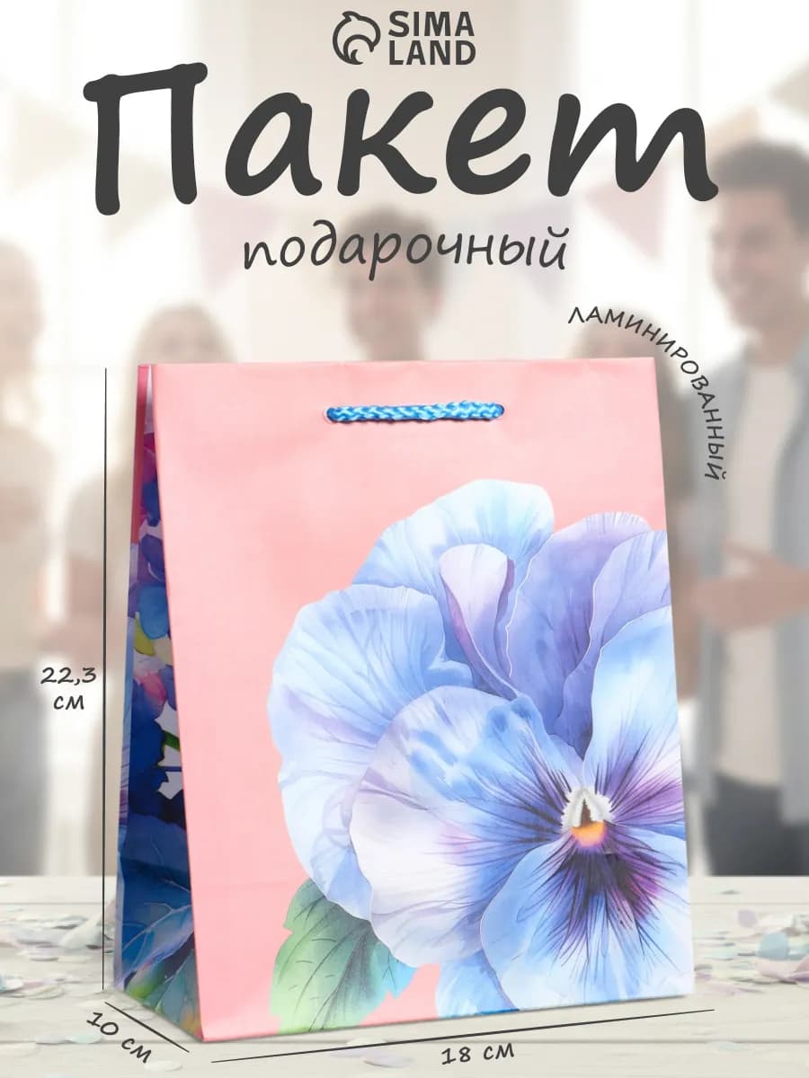 Пакет подарочный ламинированный, 18 х 22,3 х 10 см