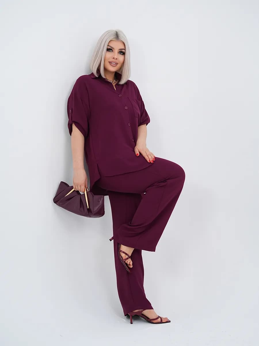 Рубашечный костюм брючный больших размеров