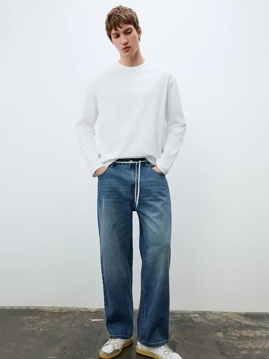 Джинсы straight fit со средней посадкой