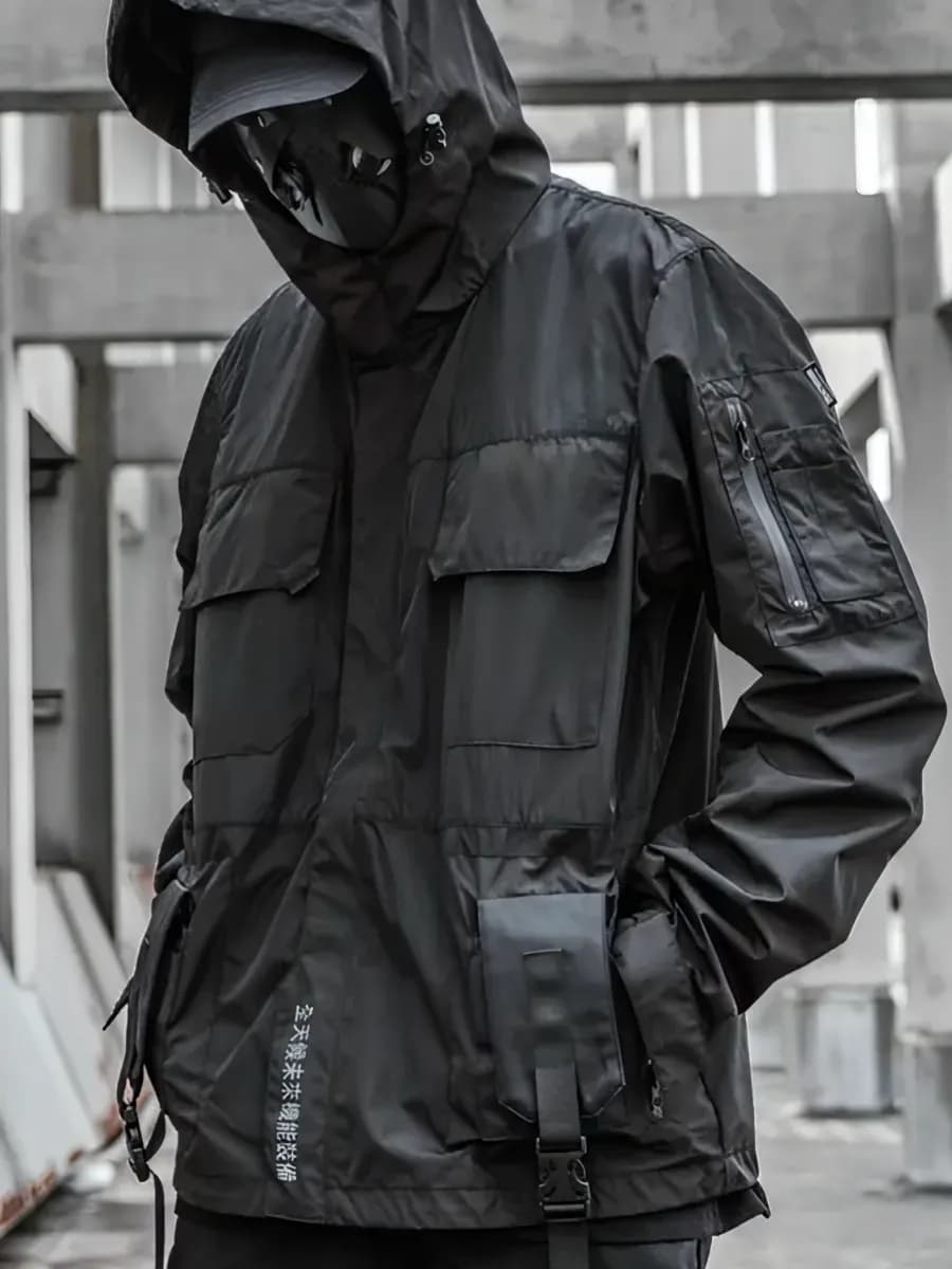 Ветровка осенняя-весенняя с капюшоном techwear y2k