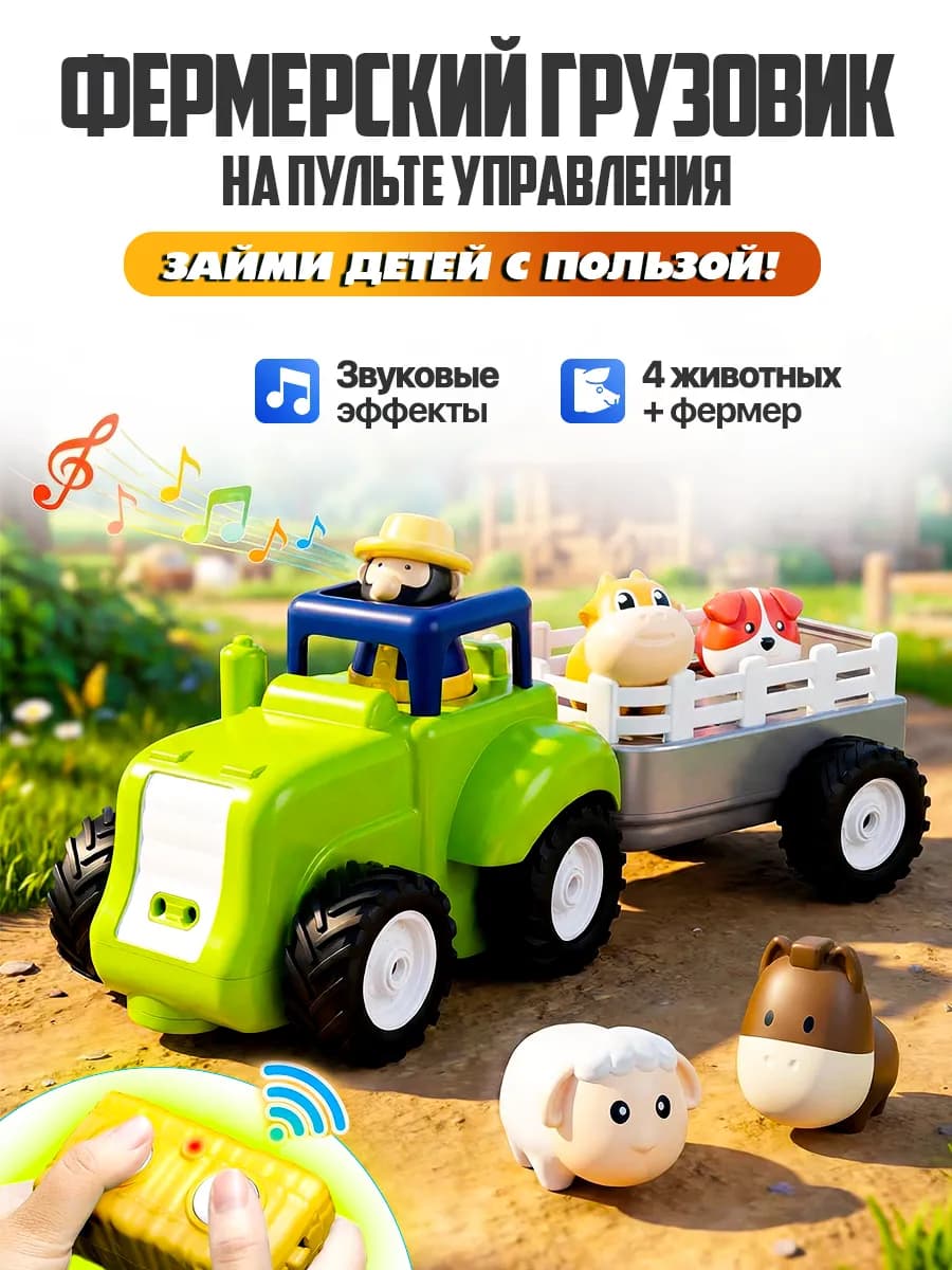 Трактор на пульте управления для малышей, грузовик машинка
