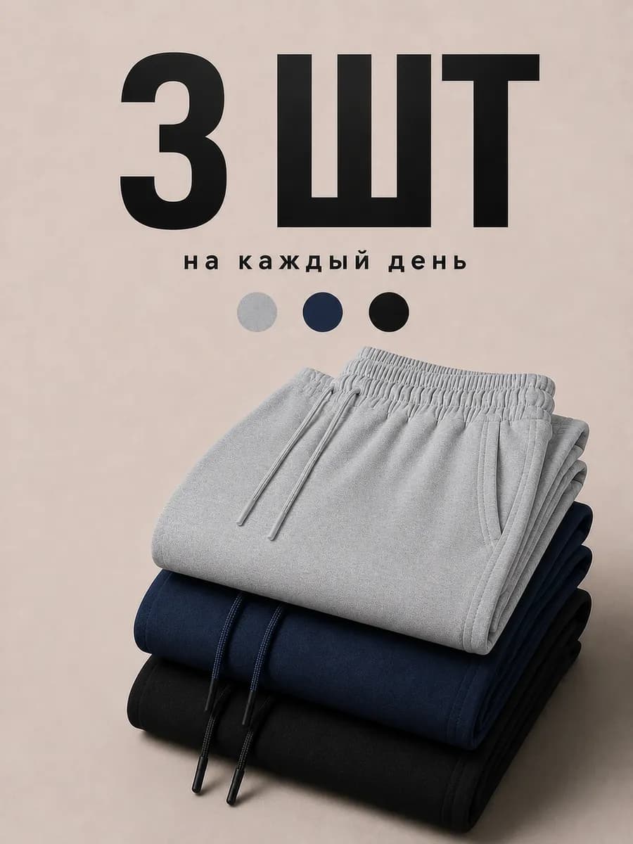 Шорты трикотажные летние спортивные с карманами набор 3 шт