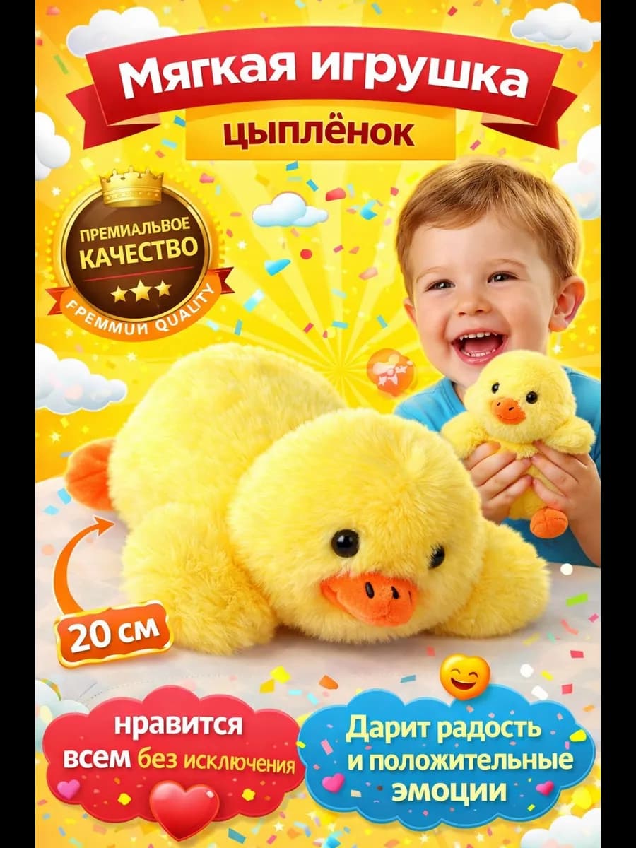 Мягкая Игрушка Цыпленок 20 см