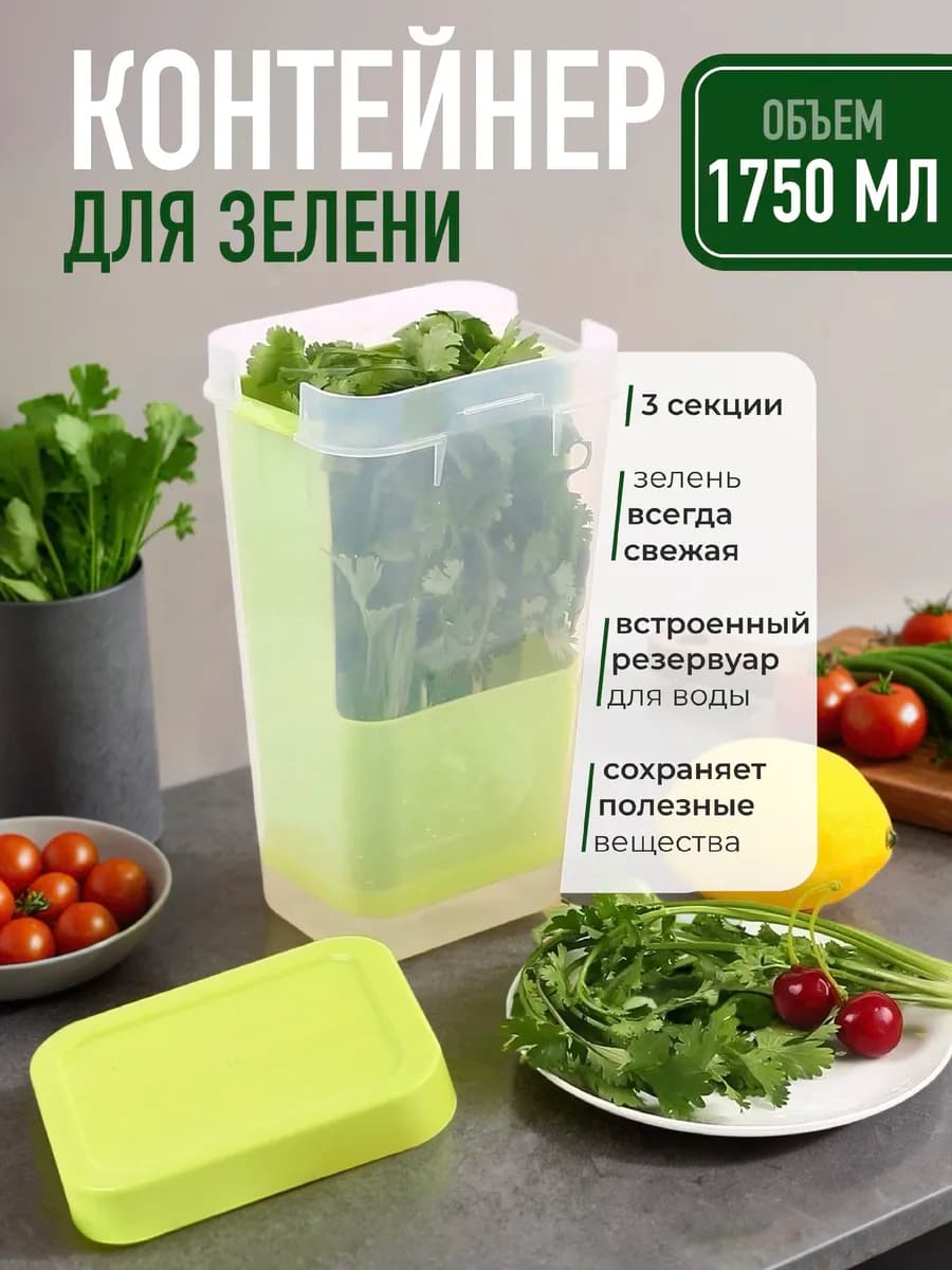 Контейнер для хранения зелени свежей в холодильник