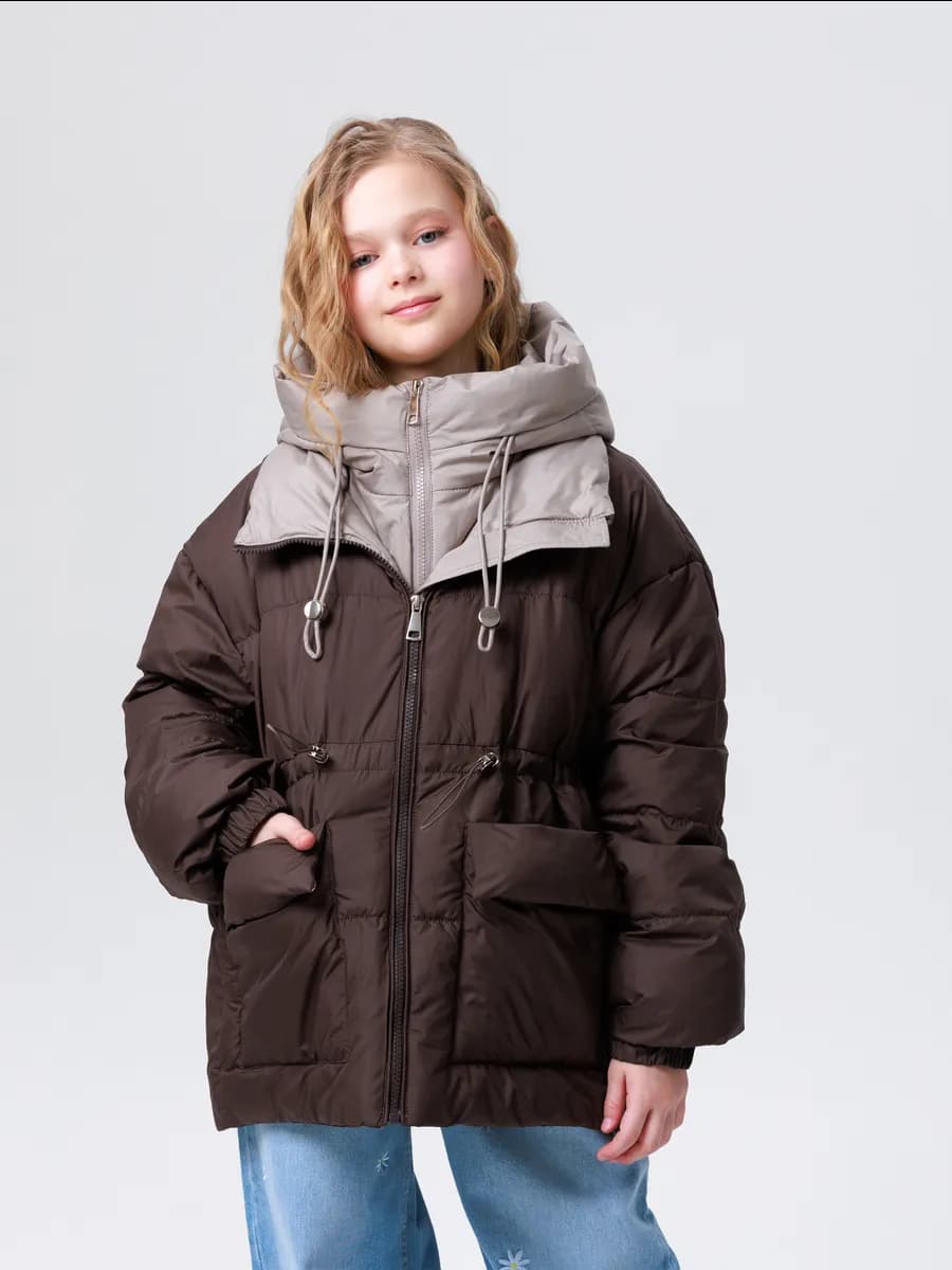Демисезонная Куртка с двойным воротником OVERSIZE