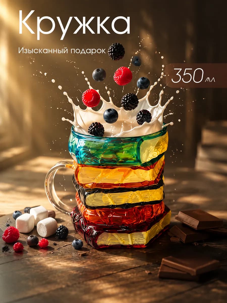 Стеклянный кружка книги подарок подруге, 350мл