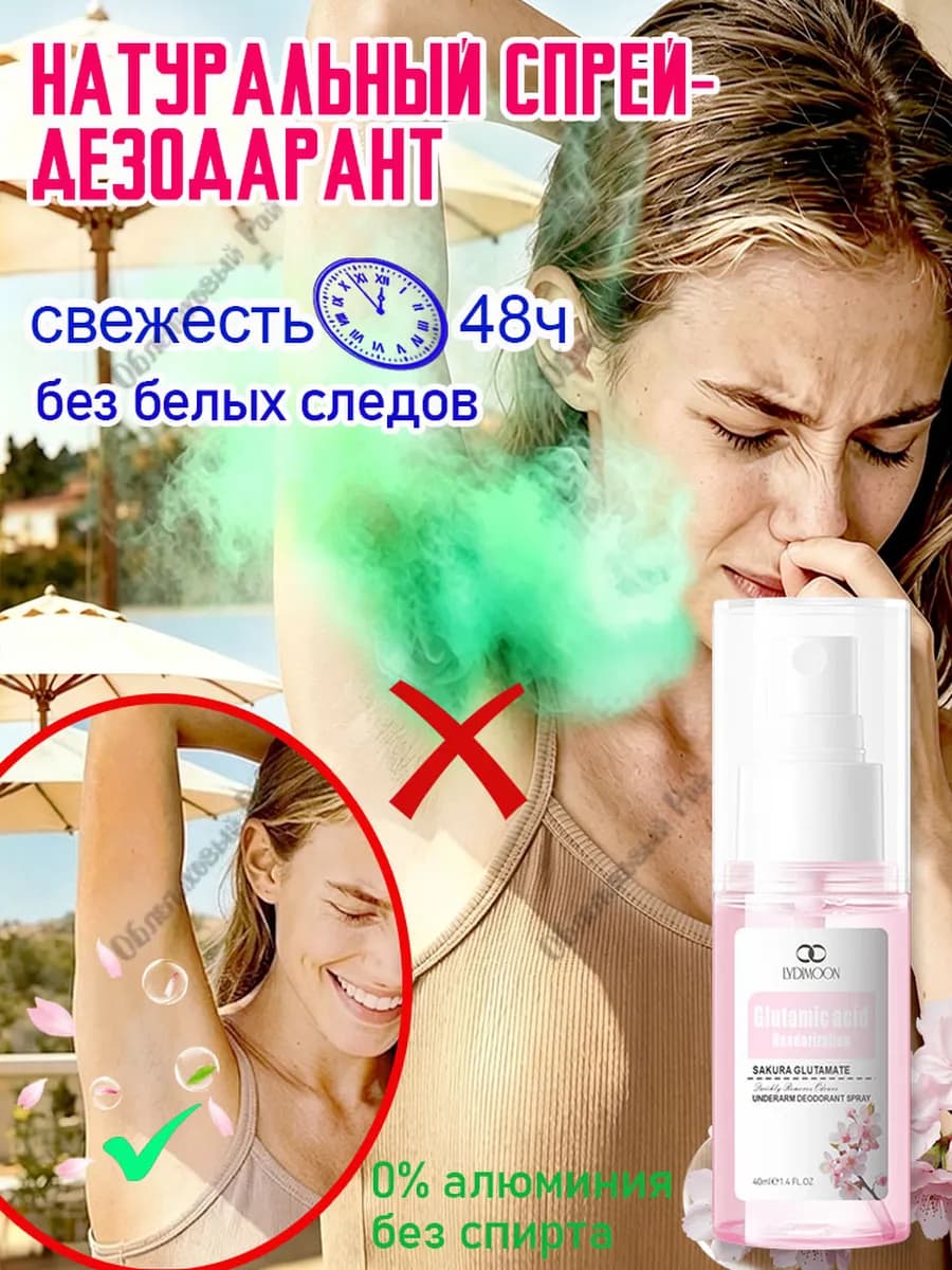 Дезодорант-спрей для женщин с ароматом сакуры от запаха пота