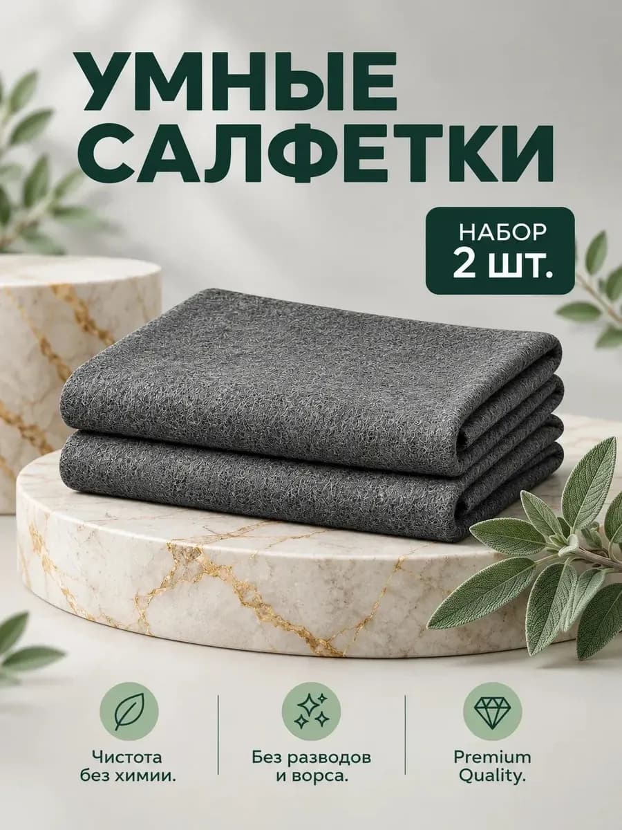 Умные салфетки для стекол и зеркал без разводов