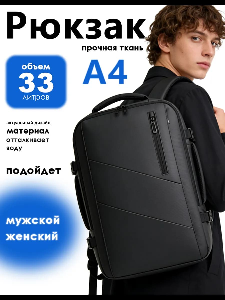 Технологичный деловой рюкзак с зарядным портом