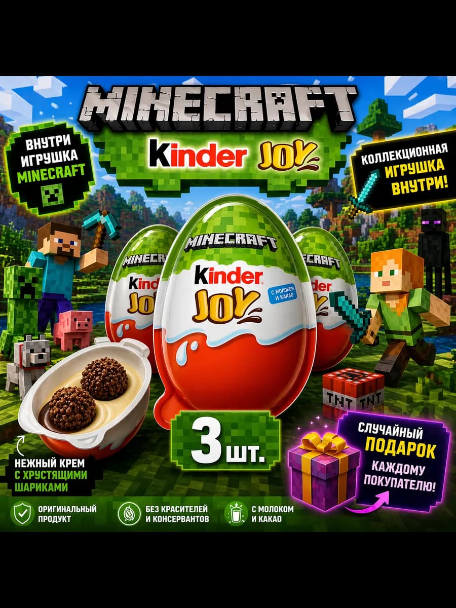 Joy Minecraft 3шт