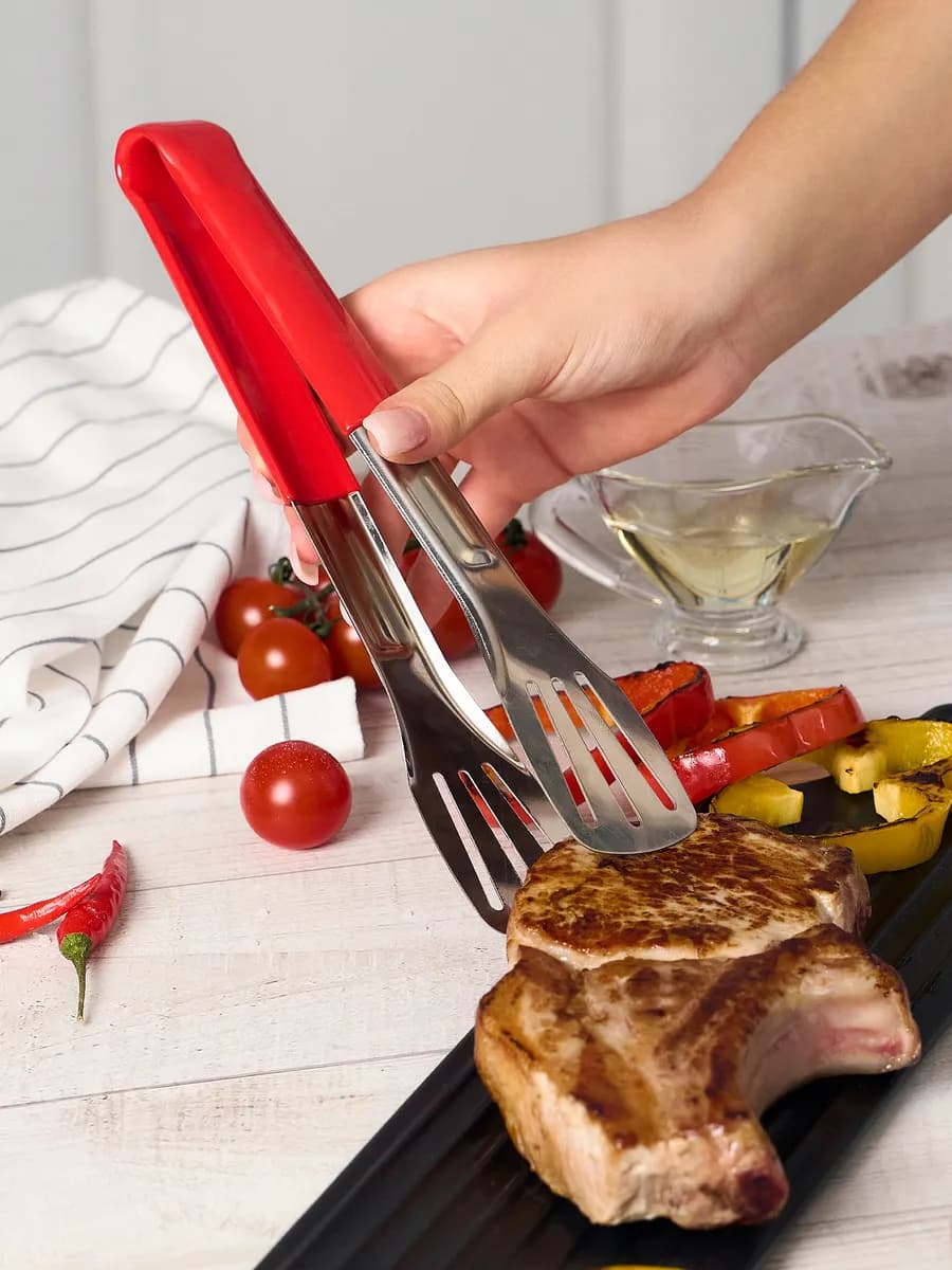 Щипцы кухонные металлические для мяса барбекю 24 см