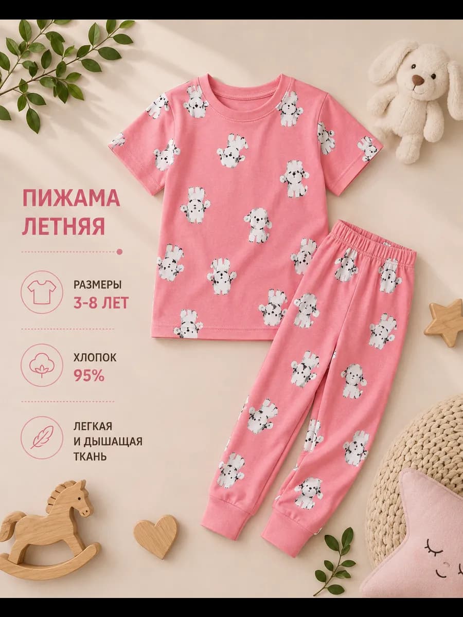 пижама детская с коротким рукавом