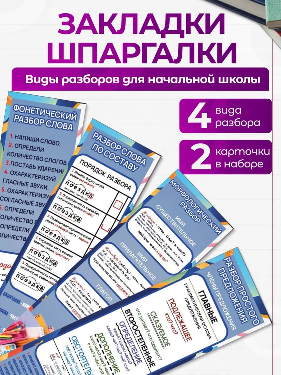 Закладки виды разборов по русскому языку