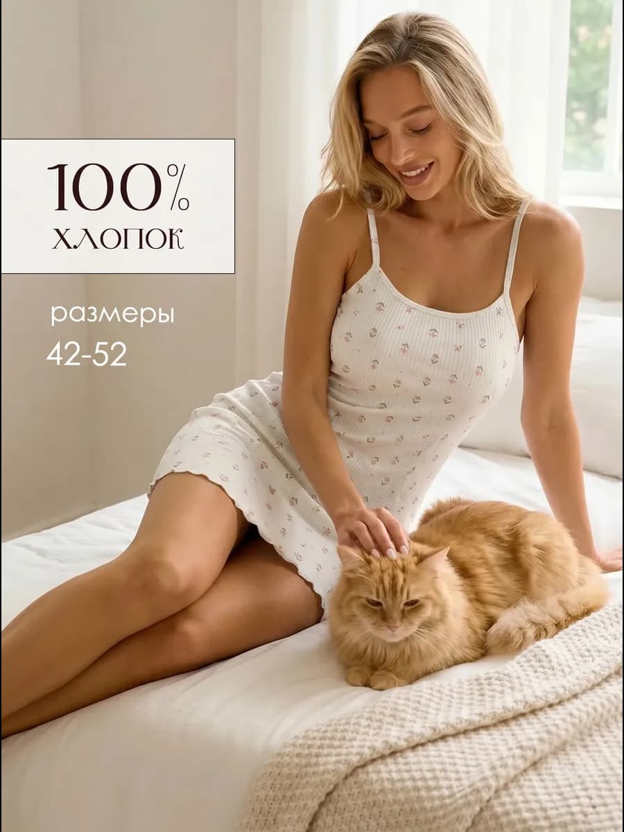 Ночная сорочка хлопок Пуантель