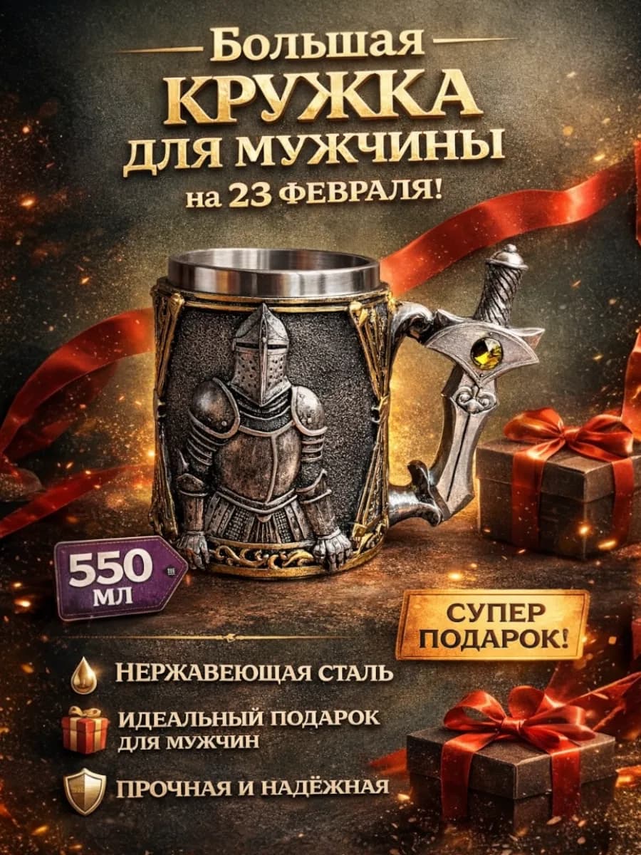 Кружка большая подарок мужчине на 23 февраля