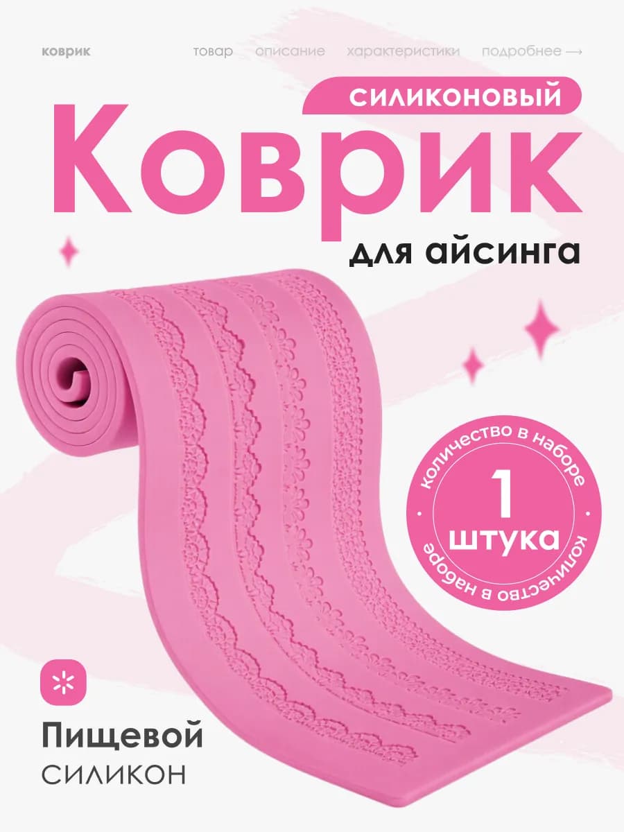 Силиконовый коврик для айсинга, кружево