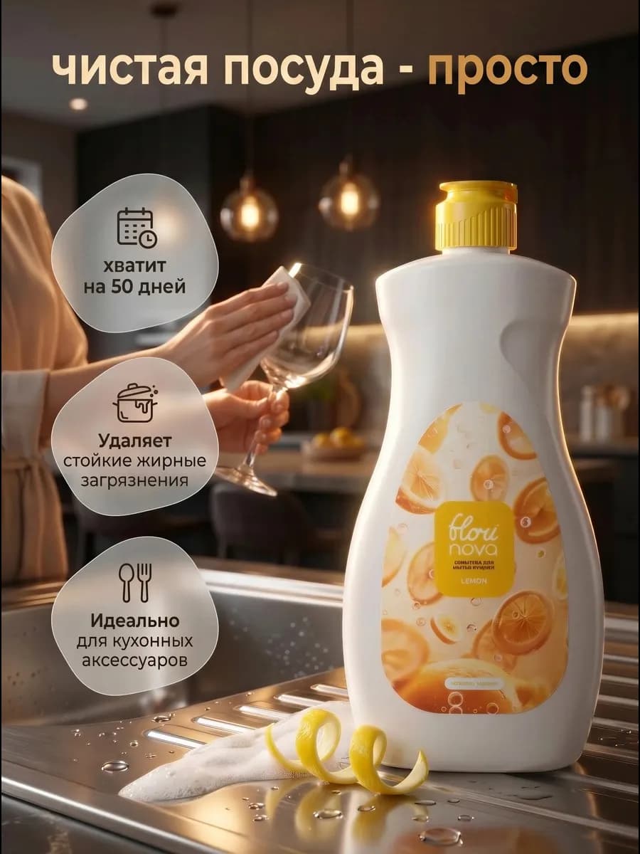 Средство для мытья посуды 500 мл-Лимон