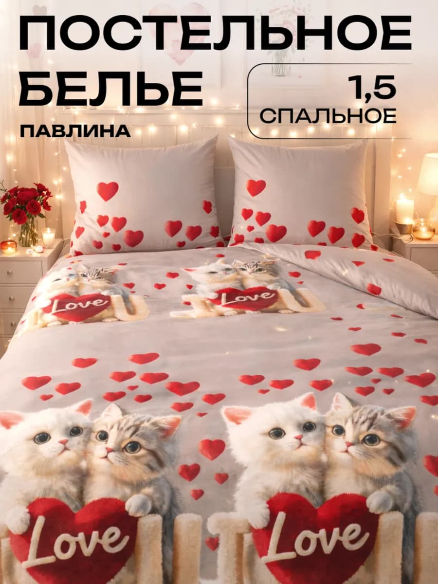 Постельное белье 1.5 спальное наволочки 70х70 см