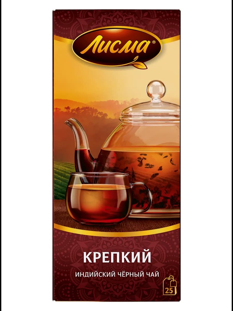 Чай чёрный в пакетиках Крепкий, индийский, байховый 25шт