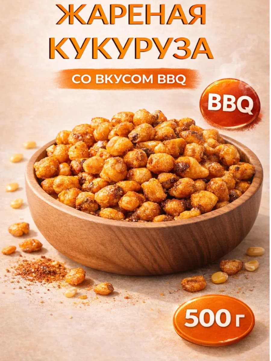 Кукуруза жареная со вкусом барбекю 500гр