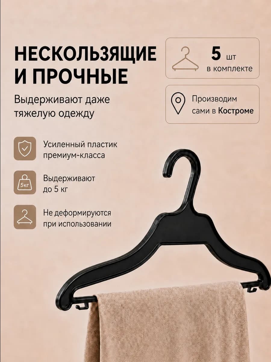Вешалки для одежды плечики 5 шт