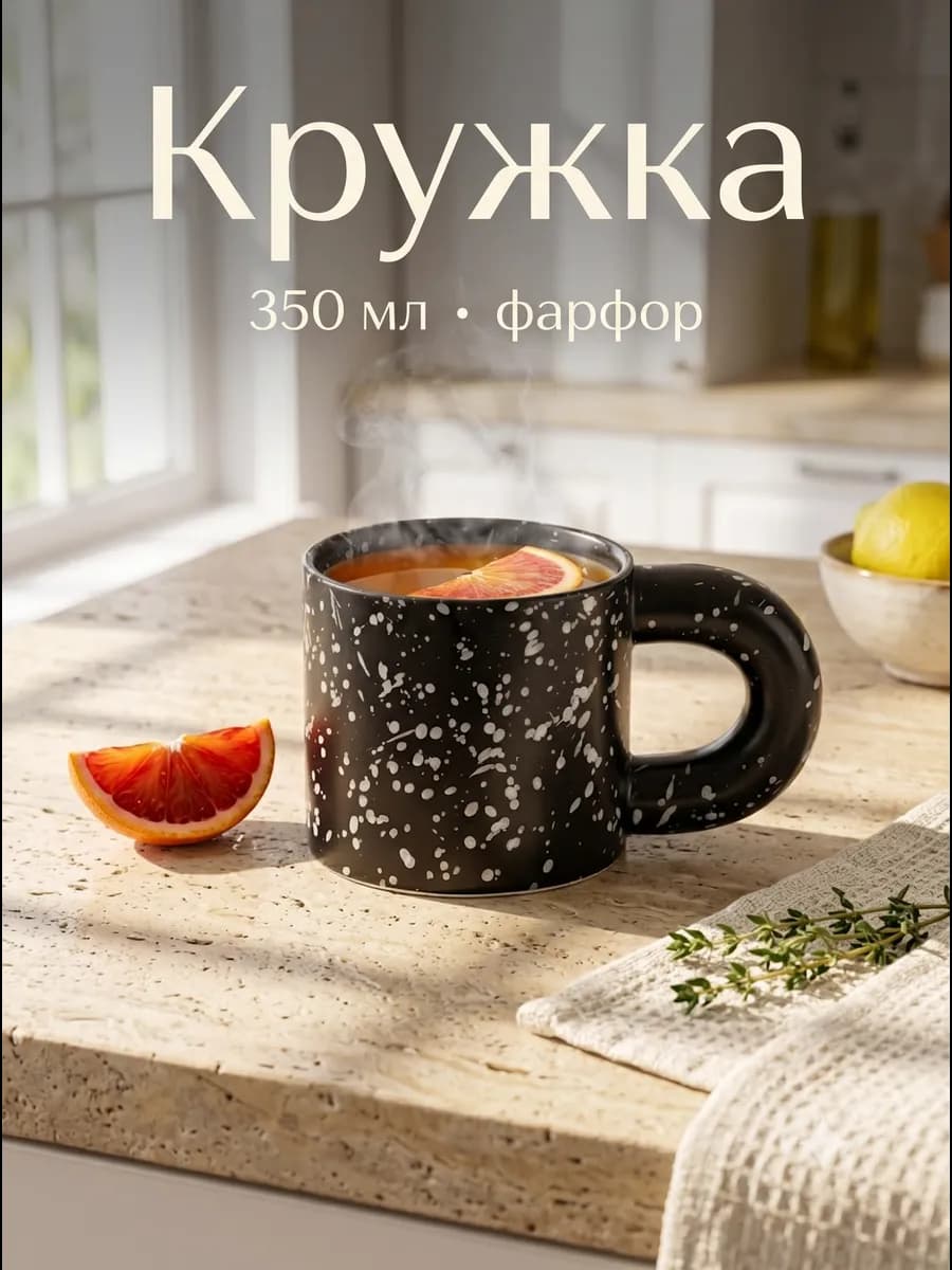 Кружка для чая и кофе "Сплэш" 350 мл подарочная