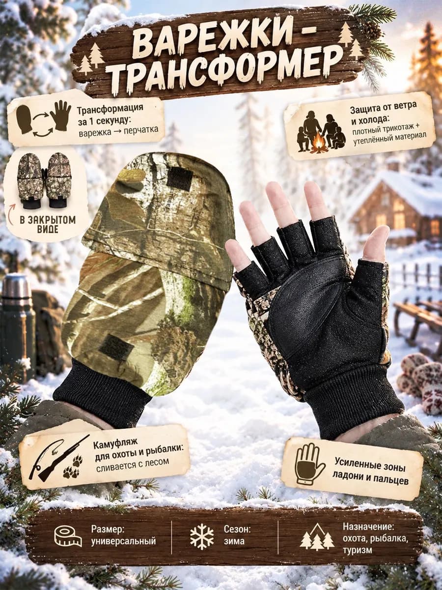 Варежки зимние